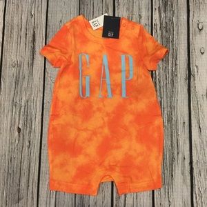 Gap Boys 0 3 6 12 18 24 M Orange Shorts Romper